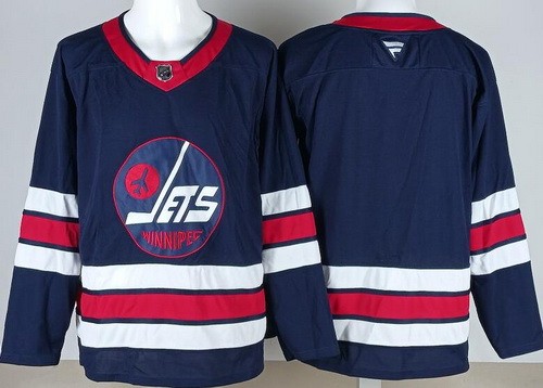 Men's Winnipeg Jets Blank Navy Alternate Authentic Stitched Jersey