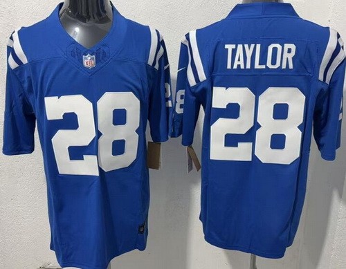 Men's Indianapolis Colts #28 Jonathan Taylor Blue F.U.S.E. Vapor Limited Stitched Jersey