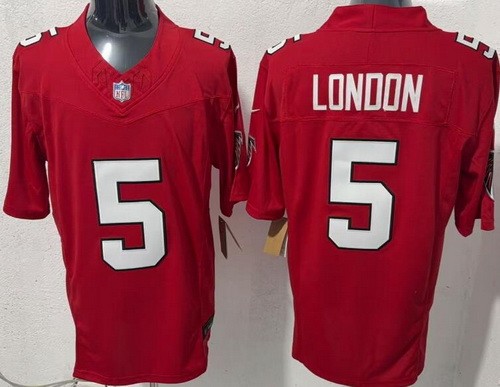 Men's Atlanta Falcons #5 Drake London Red F.U.S.E. Vapor Limited Stitched Jersey