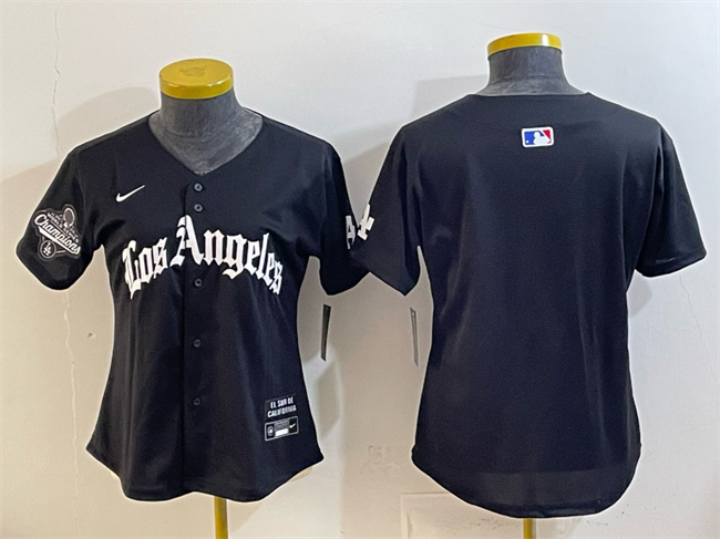 Youth Los Angeles Dodgers Blank Black 2025 World Series Champions LA Gothic Edition Limited Stitched Baseball Jersey