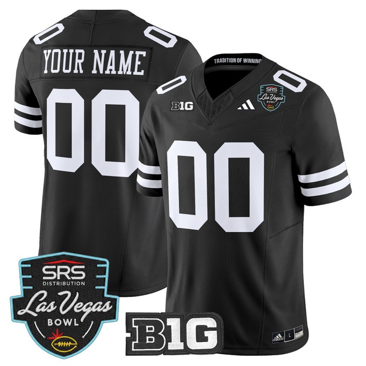Men's Nebraska Cornhuskers Custom Black Limited Las Vegas Bowl F.U.S.E. 2025 Vapor Stitched Jersey