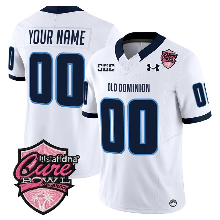 Men's Old Dominion Monarchs Custom White Cure Bowl F.U.S.E. 2025 Vapor Limited Stitched Jersey