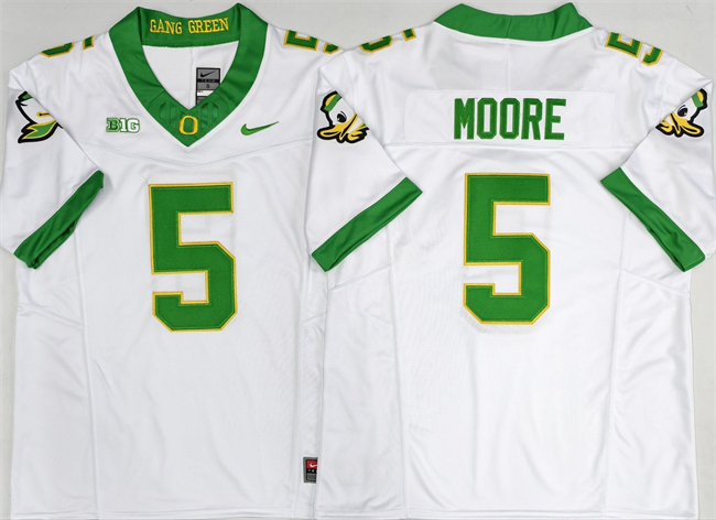 Men's Oregon Ducks #5 Dante Moore White 2026 F.U.S.E. Stitched Jersey
