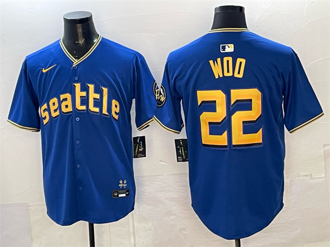 Men's Seattle Mariners #22 Bryan Woo Royal 2025 Limited Stitched jersey