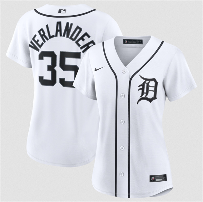 Women's Detroit Tigers #35 Justin Verlander White 2026 Cool Base Stitched Baseball Jersey(Run Small)