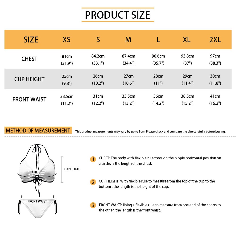Women's Bikini Sets Swimwear Swimsuits Product Size Description for Details