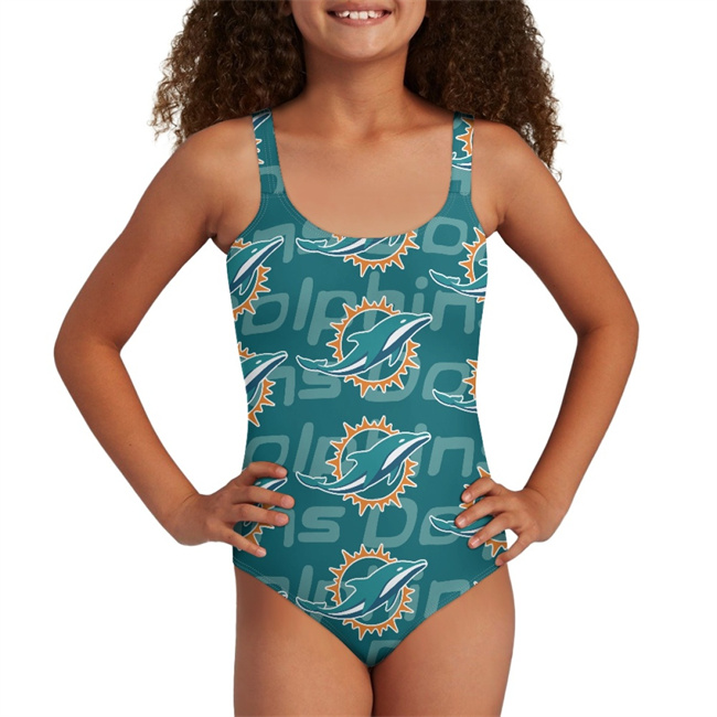 Youth Miami Dolphins Bodysuit Comfortable Swimwear Beachwear Bathing 001(Pls check description for details)
