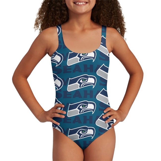 Youth Seattle Seahawks Bodysuit Comfortable Swimwear Beachwear Bathing 001(Pls check description for details)