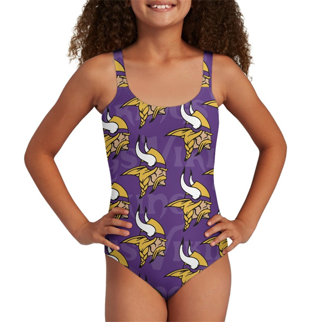 Youth Minnesota Vikings Bodysuit Comfortable Swimwear Beachwear Bathing 001(Pls check description for details)