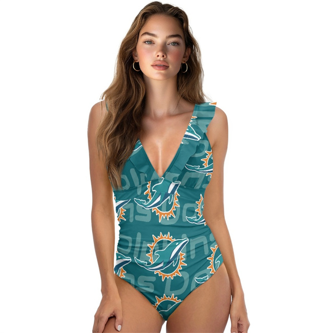 Women's Miami Dolphins Coverage Comfortable Swimwear Beachwear Bathing Bikini Sets Swimwear Swimsuits 001(Pls check description for details)