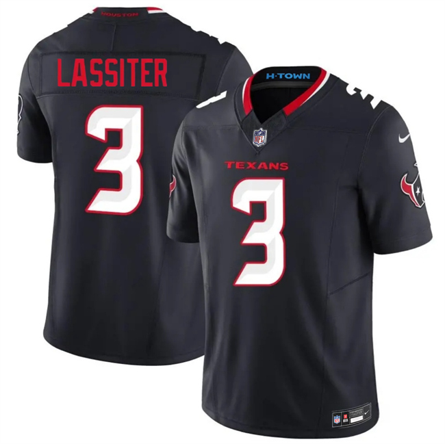 Men's Houston Texans #3 Kamari Lassiter Navy 2026 F.U.S.E. Vapor Limited Stitched Football Jersey