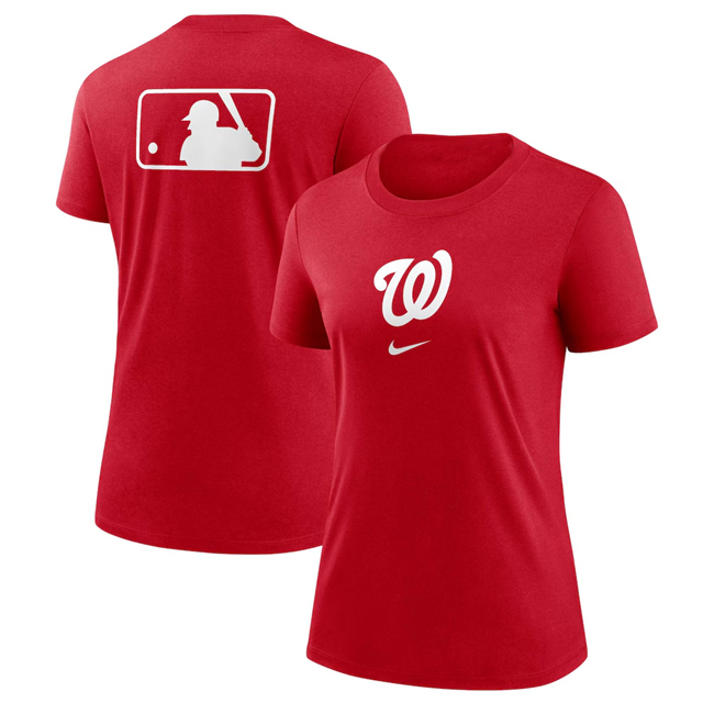Women's Washington Nationals Red Early Work Tri-Blend Dri-FIT T-Shirt(Run Small)