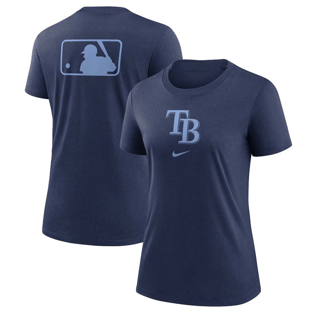 Women's Tampa Bay Rays Navy Early Work Tri-Blend Dri-FIT T-Shirt(Run Small)