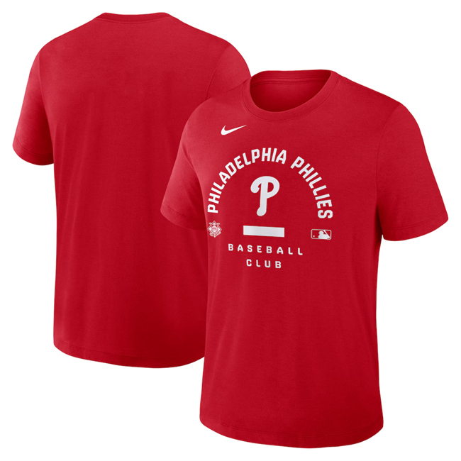 Men's Philadelphia Phillies Red Collection Early Work Tri-Blend Dri-FIT T-Shirt