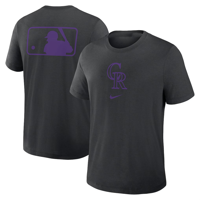 Men's Colorado Rockies Black Early Work Tri-Blend Dri-FIT T-Shirt