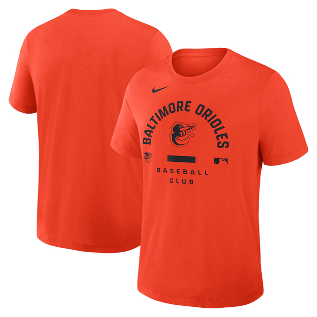 Men's Baltimore Orioles Orange Collection Early Work Tri-Blend Dri-FIT T-Shirt