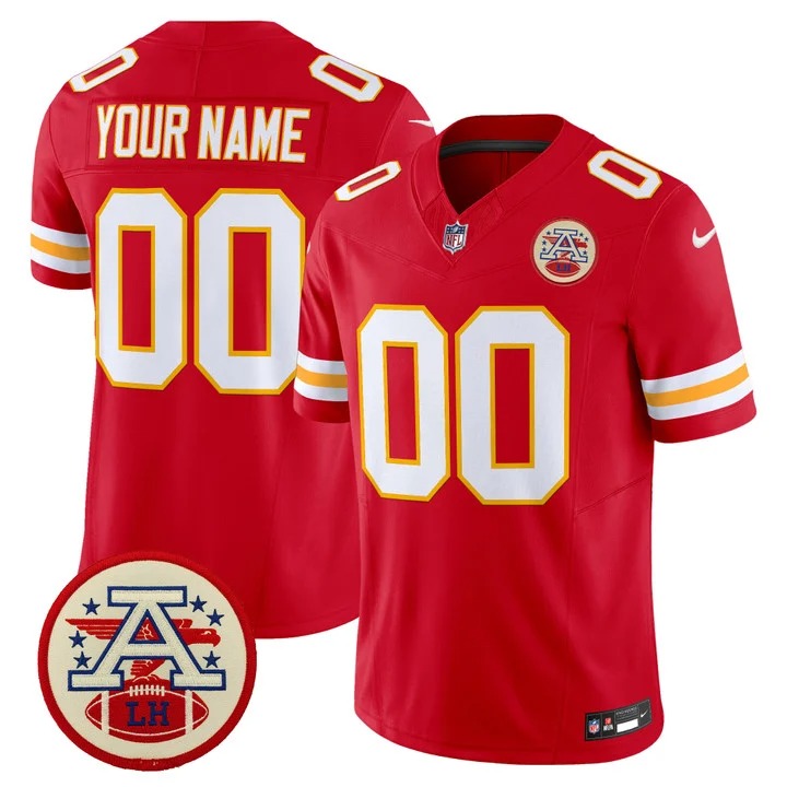 Kansas City Chiefs Custom Red 2026 Lamar Hunt Patch F.U.S.E. Vapor Limited Stitched Football Jersey