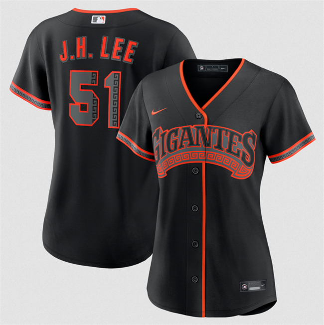 Women's San Francisco Giants #51 Jung Hoo Lee Black 2026 Alternate Stitched Baseball Jersey(Run Small)