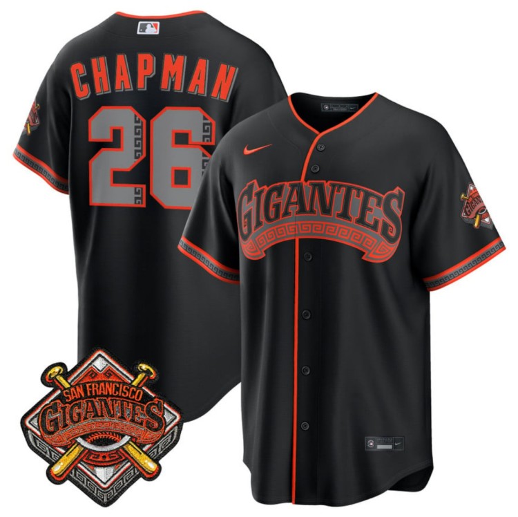 Men's San Francisco Giants #26 Matt Chapman Black 2026 Alternate Stadium Stitched Baseball Jersey
