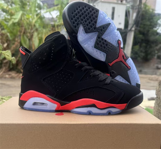 Men's Running Weapon Air Jordan 6 Black Orange Shoes 090