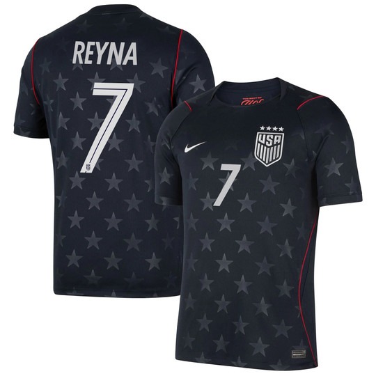 USMNT #7 Gio Reyna Blue Away Nike 2026 World Cup Match Jersey