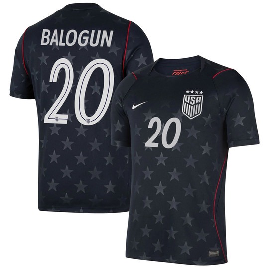 USMNT #20 Folarin Balogun Blue Away Nike 2026 World Cup Match Jersey