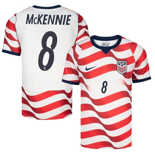 USMNT #8 Weston McKennie White Home Nike 2026 World Cup Match Jersey