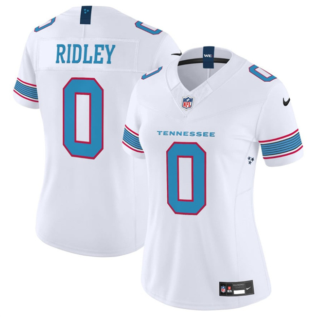 Women's Tennessee Titans #0 Calvin Ridley White 2026 F.U.S.E. Vapor Limited Stitched Football Jersey(Run Small)