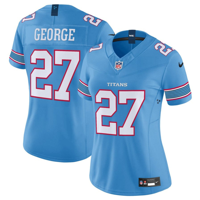 Women's Tennessee Titans #27 Eddie George Light Blue 2026 F.U.S.E. Vapor Limited Stitched Football Jersey(Run Small)