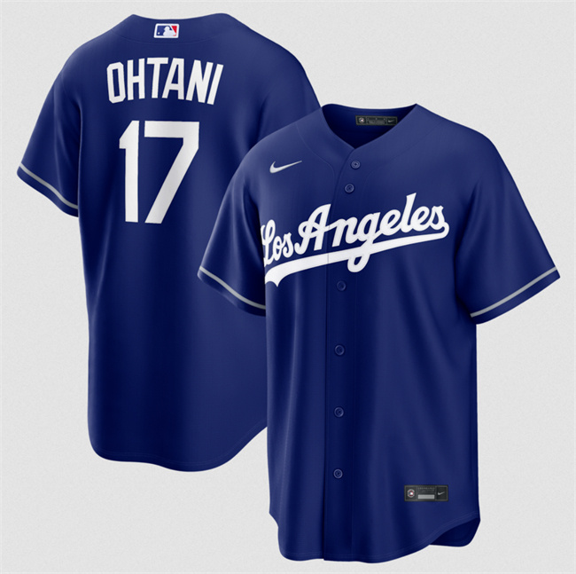 Men's Los Angeles Dodgers #17 Shohei Ohtani Royal Alternate Stitched Baseball Jersey