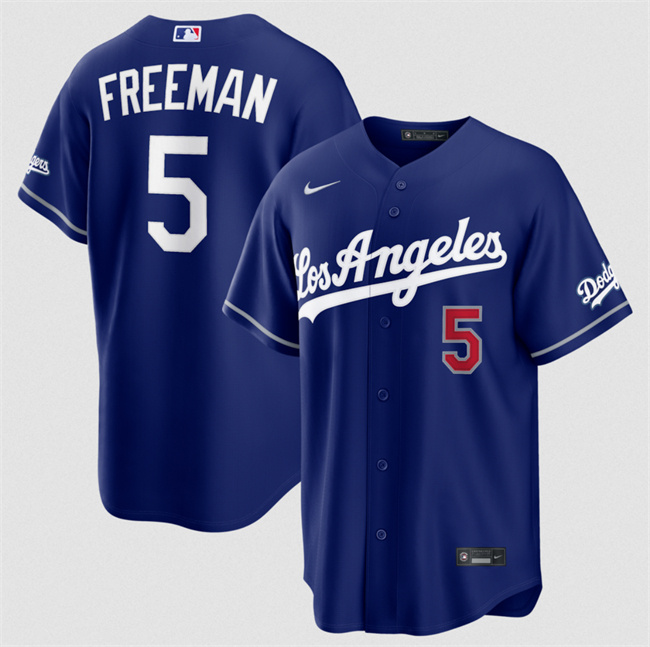 Men's Los Angeles Dodgers #5 Freddie Freeman Royal Alternate Stadium Stitched Baseball Jersey