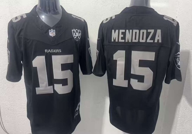 Men's Las Vegas Raiders #15 Fernando Mendoza Black F.U.S.E. 65th Anniversary Patch Vapor Untouchable Limited Stitched Football Jersey