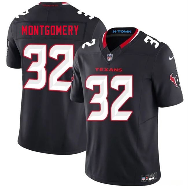 Men's Houston Texans #32 David Montgomery Navy 2nd Alternate 2026 F.U.S.E. Vapor Limited Stitched Football Jersey