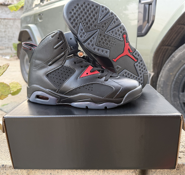 Men's Running Weapon Air Jordan 6 Black Shoes 092