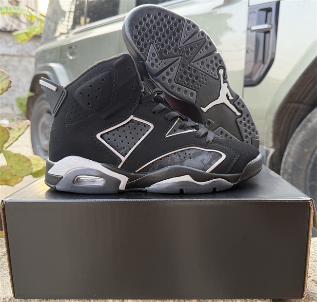 Men's Running Weapon Air Jordan 6 Black Shoes 091