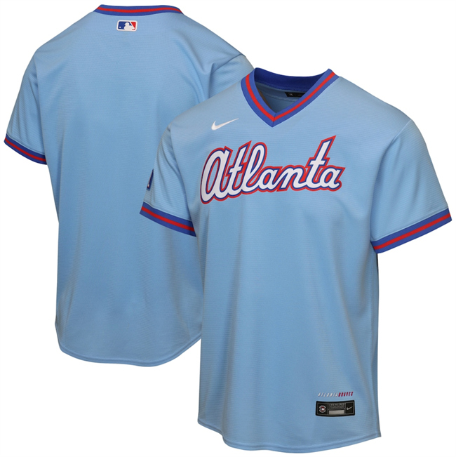 Youth Atlanta Braves Blank Powder Blue 2026 City Connect Stadium Stitched Baseball Jersey