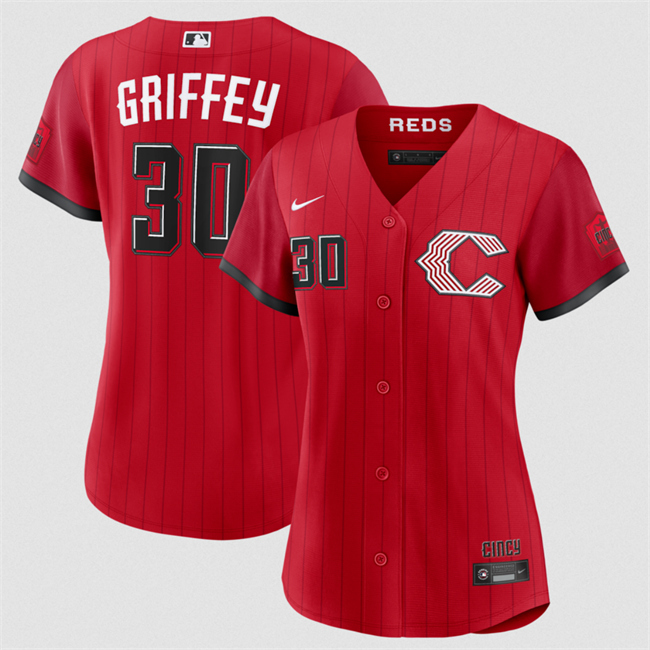 Women's Cincinnati Reds #30 Will Benson  Red 2026 City Connect Stadium Stitched Baseball Jersey(Run Small)
