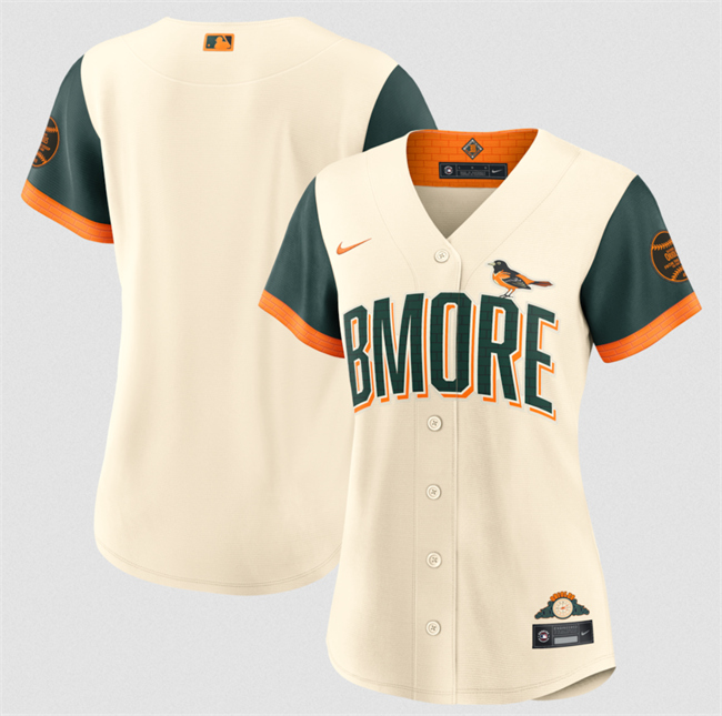 Women's Baltimore Orioles Blank Natural 2026 City Connect Stadium Stitched Baseball Jersey(Run Small)