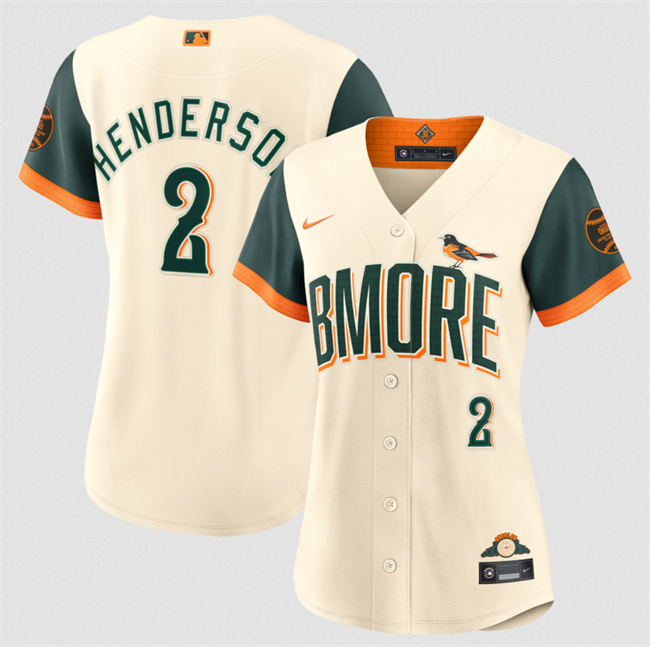 Women's Baltimore Orioles #2 Gunnar Henderson Natural 2026 City Connect Stadium Stitched Baseball Jersey(Run Small)