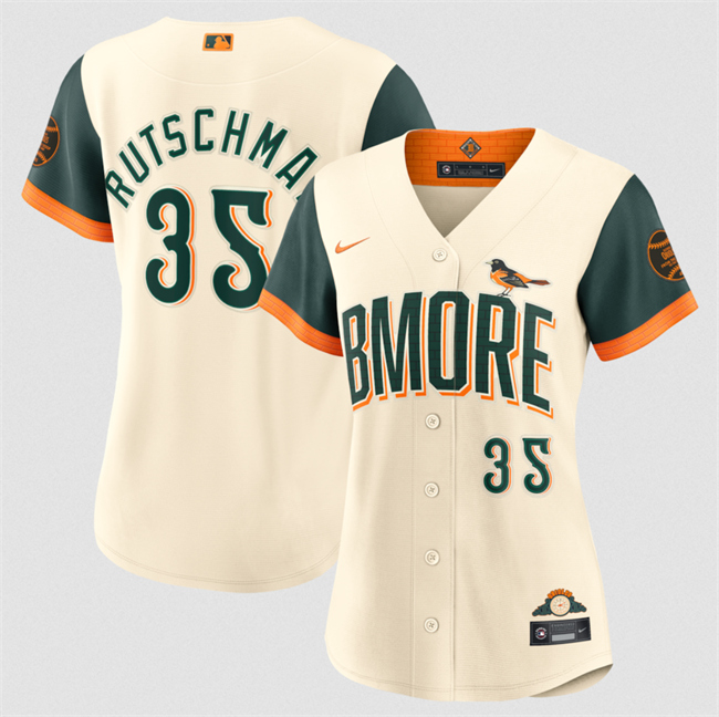 Women's Baltimore Orioles #35 Adley Rutschman Natural 2026 City Connect Stadium Stitched Baseball Jersey(Run Small)