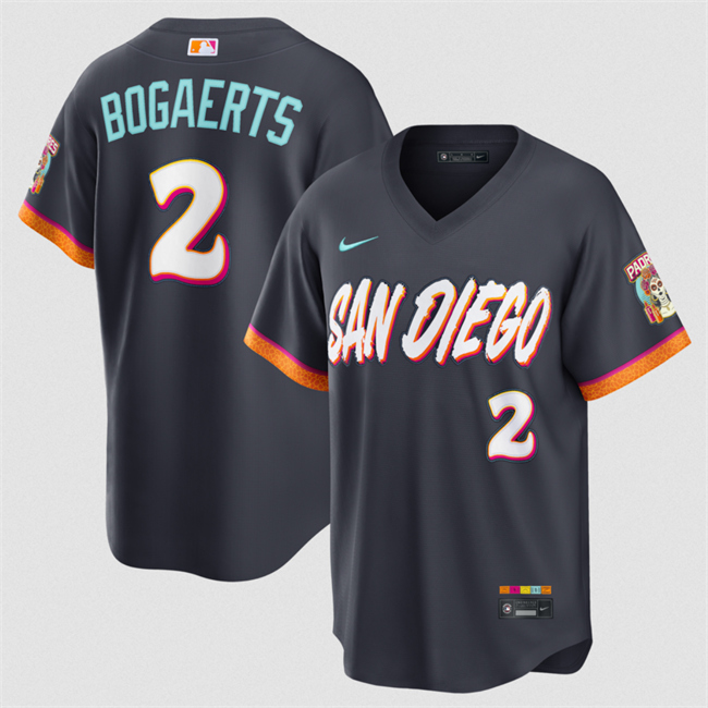 Men's San Diego Padres #2 Xander Bogaerts Obsidian 2026 City Connect Stadium Stitched Baseball Jersey