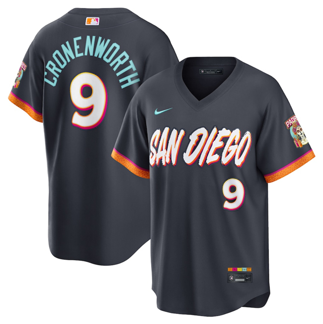 Men's San Diego Padres #9 Jake Cronenworth Obsidian 2026 City Connect Stadium Stitched Baseball Jersey