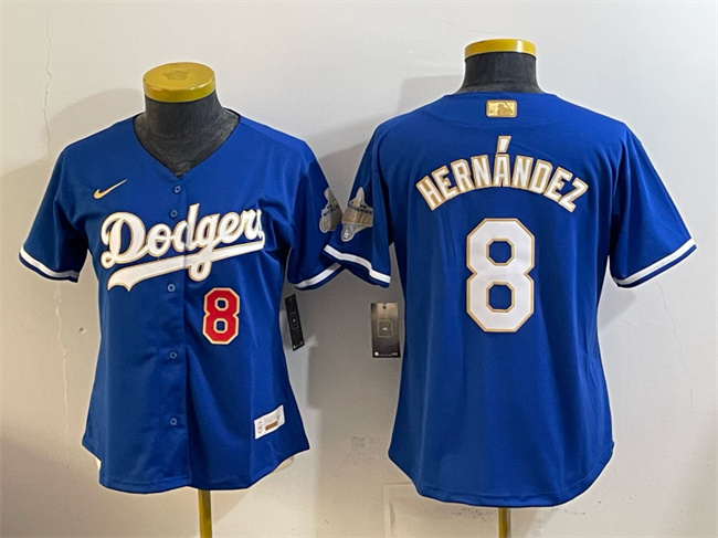 Youth Los Angeles Dodgers #8 Enrique Hernandez Royal 2026 Alternate Gold Collection Stadium Stitched Baseball Jersey