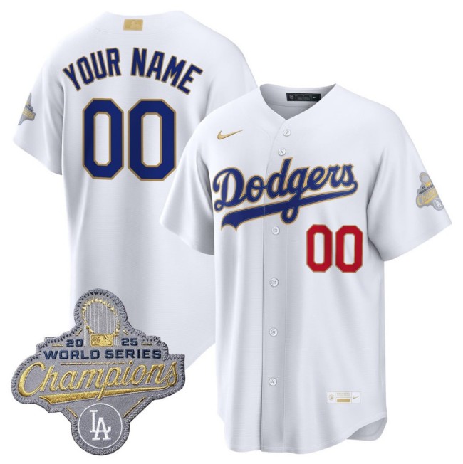 Women's Los Angeles Dodgers ACTIVE PLAYER Custom White 2026 Gold Collection Stadium Stitched Baseball Jersey(Run Small)