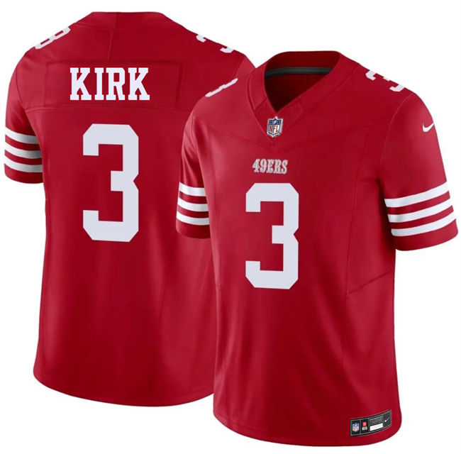 Men's San Francisco 49ers #3 Christian Kirk Red 2026 F.U.S.E. Vapor Untouchable Limited Stitched Football Jersey