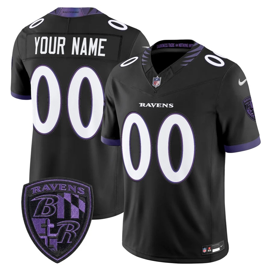 Men's & Women's & Youth Baltimore Ravens Custom Black 2026 F.U.S.E Vapor Stitched Limited Football Jersey