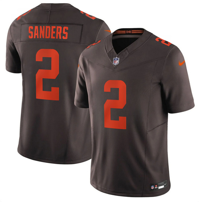 Men's Cleveland Browns #2 Shedeur Sanders Brown 2026 F.U.S.E. 'Alpha Dawg Edition' Vapor Limited Stitched Football Jersey