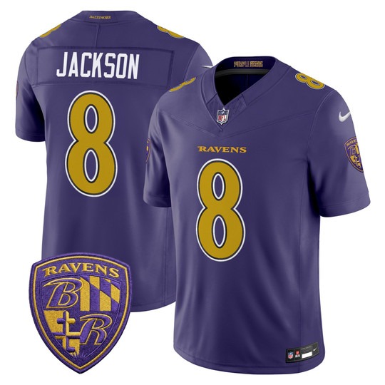 Men's Baltimore Ravens #8 Lamar Jackson Purple Alternate 2026 F.U.S.E Vapor Stitched Limited Football Jersey