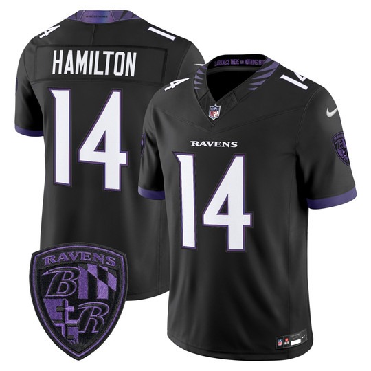 Men's Baltimore Ravens #14 Kyle Hamilton Black 2026 F.U.S.E Vapor Stitched Limited Football Jersey