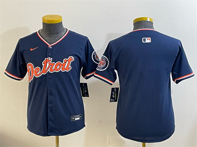 Youth Detroit Tigers Blank Navy 2026 Alternate Vapor Premier Limited Stitched Baseball Jersey